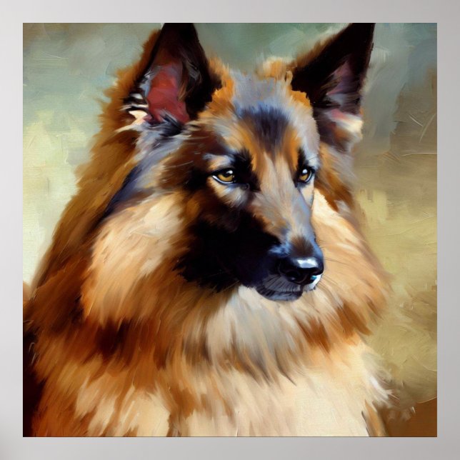 Tervuren Belgium Shepherd Hund Poster (Framsidan)