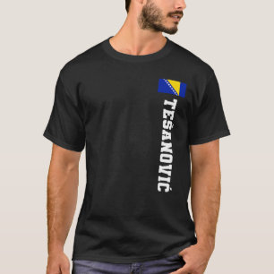 Tesanovic Bosnien Flagga Efternamn Jackar Arm Embl T Shirt