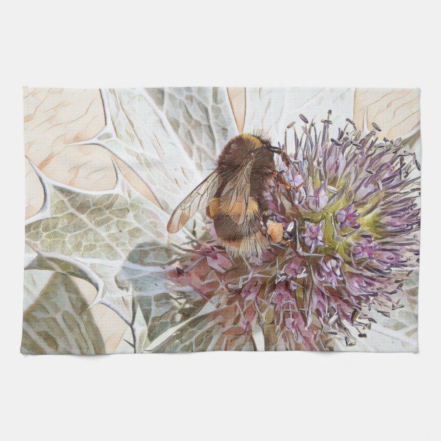 Teshandduk av humla art stil kökshandduk (Horisontell)