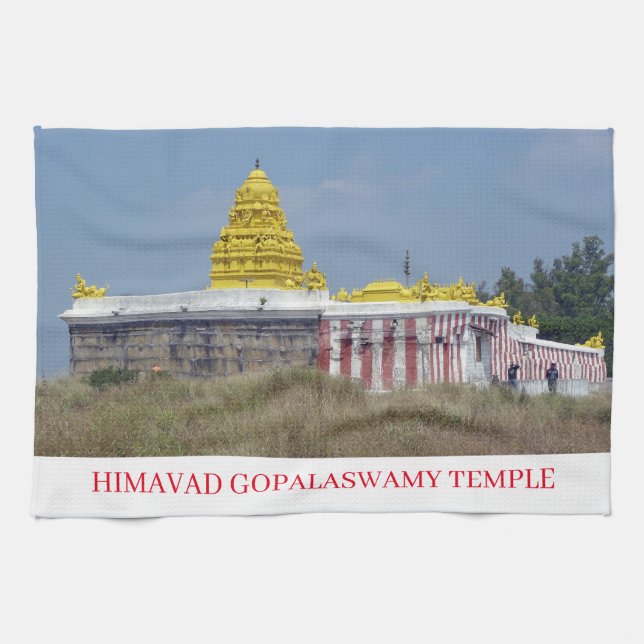 Teshandduk av indianskt tempel kökshandduk (Horisontell)