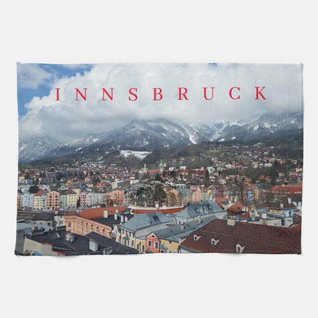 Teshandduk av Innsbruck-panoramavy Kökshandduk (Horisontell)