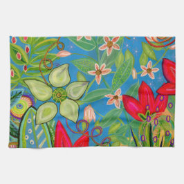 Teshandduva från blå himmel kökshandduk