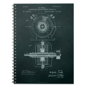 Tesla AC Motor Blueprint Anteckningsbok