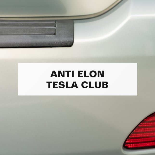 Tesla - ANTI ELON TESLA KLUBB Bildekal (På Bil)