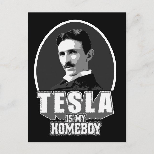 Tesla är min hempojke vykort (Framsida)