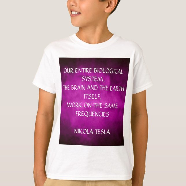 Tesla-citat om lila t-shirt (Framsida)