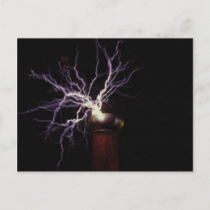 Tesla coil arcing vykort