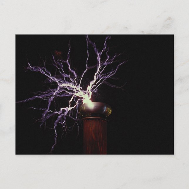 Tesla coil arcing vykort (Framsida)
