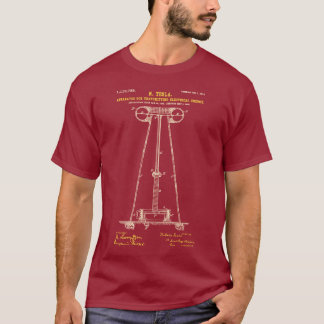 Tesla Coil Maroon T Shirt