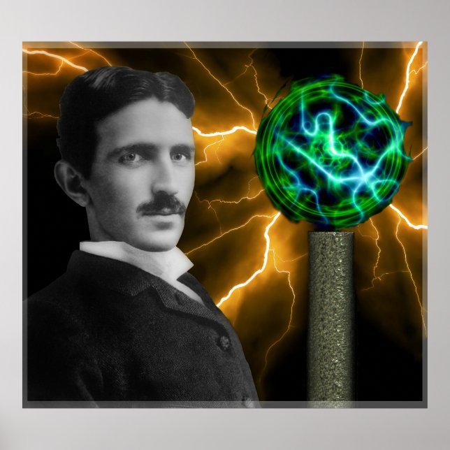 TESLA COIL och NIKOLA TESLA Poster (Framsidan)
