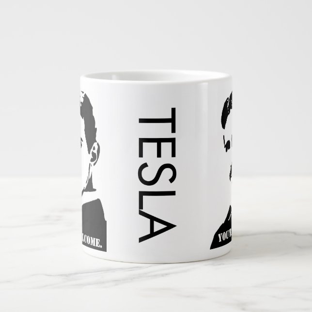 Tesla (Du är välkommen.) Jumbo Mugg (Framsidan)