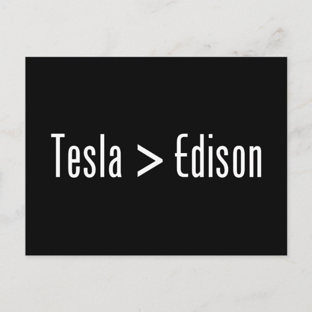 Tesla > Edison Vykort (Framsida)