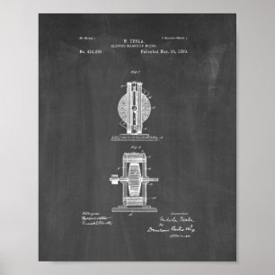 Tesla Electro Magnetic Motor Patent - kretskort Poster
