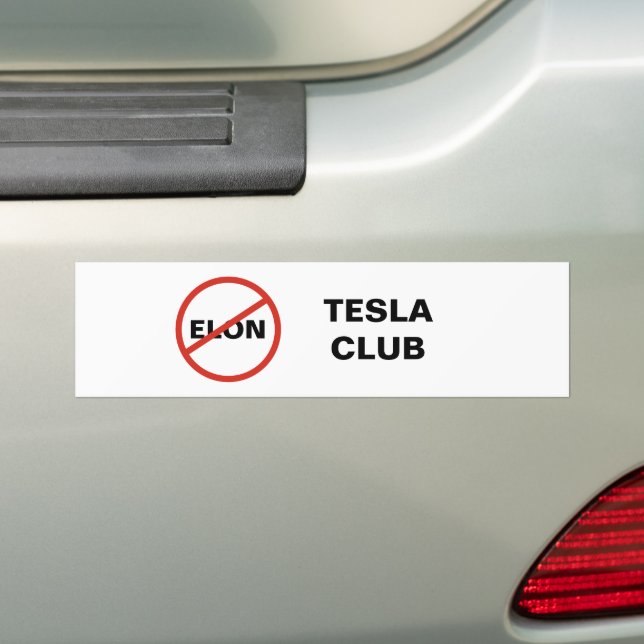 Tesla - enkel ANTI ELON TESLA-KLUBB Bildekal (På Bil)