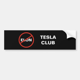 Tesla - enkel ANTI ELON TESLA-KLUBB - svart Bildekal