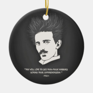Tesla - fasa julgransprydnad keramik