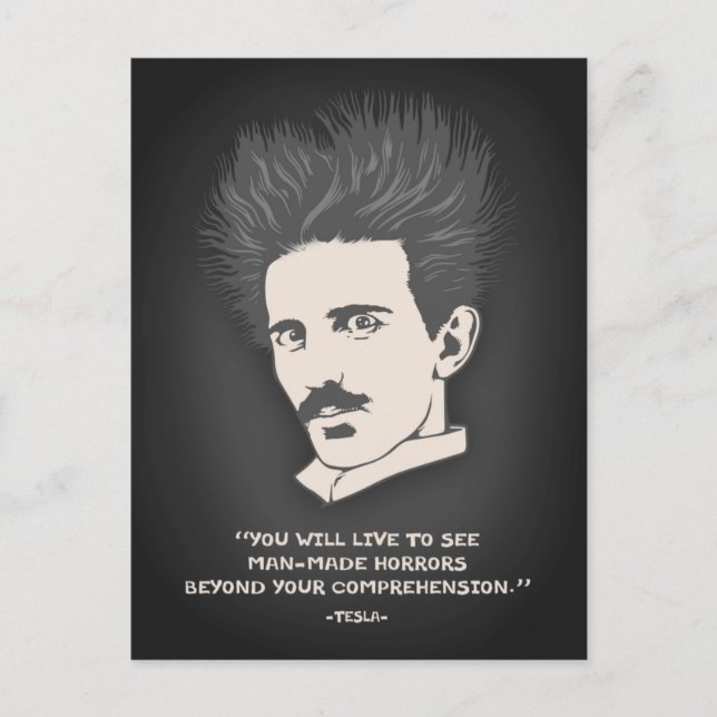Tesla-Horror Vykort (Framsida)