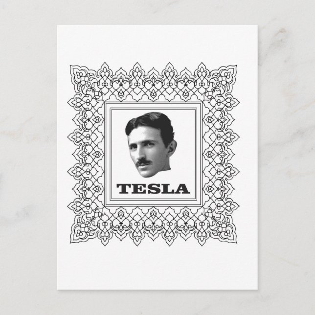 tesla i en låda vykort (Framsida)