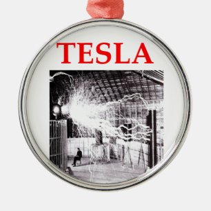 tesla julgransprydnad metall
