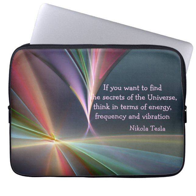 Tesla Metaphysical Quote Secret of the Universe Laptop Fodral (Framsidan)