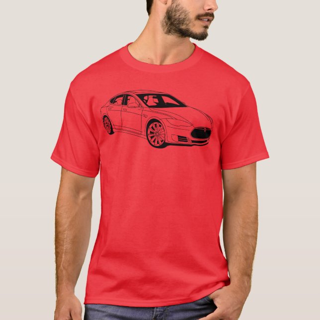 Tesla Model S-T-Shirt T Shirt (Framsida)