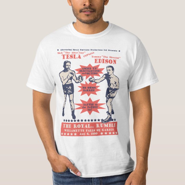 Tesla mot Edison T-shirt (Framsida)