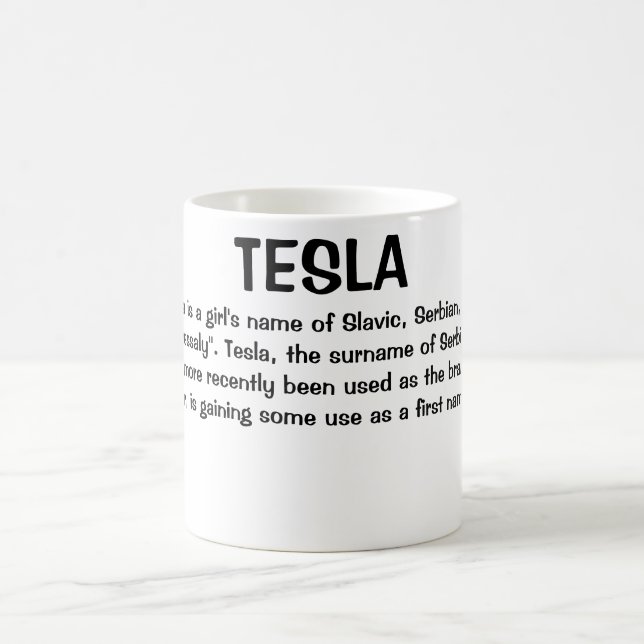 Tesla Namn Kaffemugg (Center)