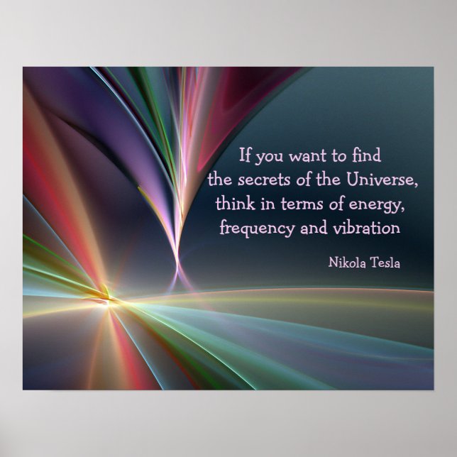 Tesla Quote Secret of the Universe Wall Art Poster (Framsidan)