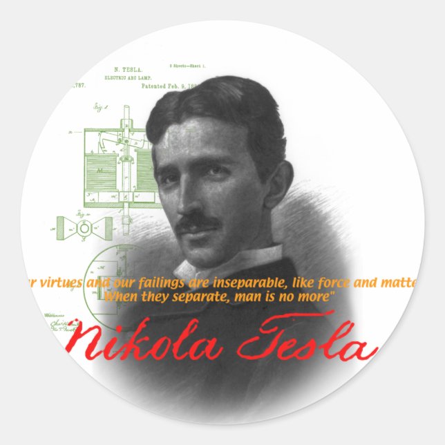 Tesla Runt Klistermärke (Framsida)