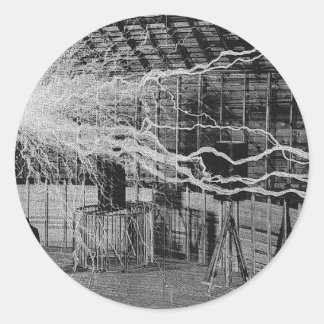 tesla runt klistermärke