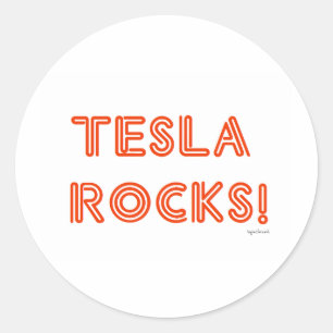 Tesla Sten! Runt Klistermärke