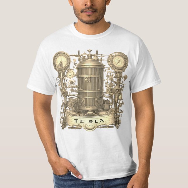 Tesla vintage-motor t shirt (Framsida)