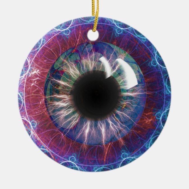 Teslas design för ögaFractal Julgransprydnad Keramik (Framsidan)