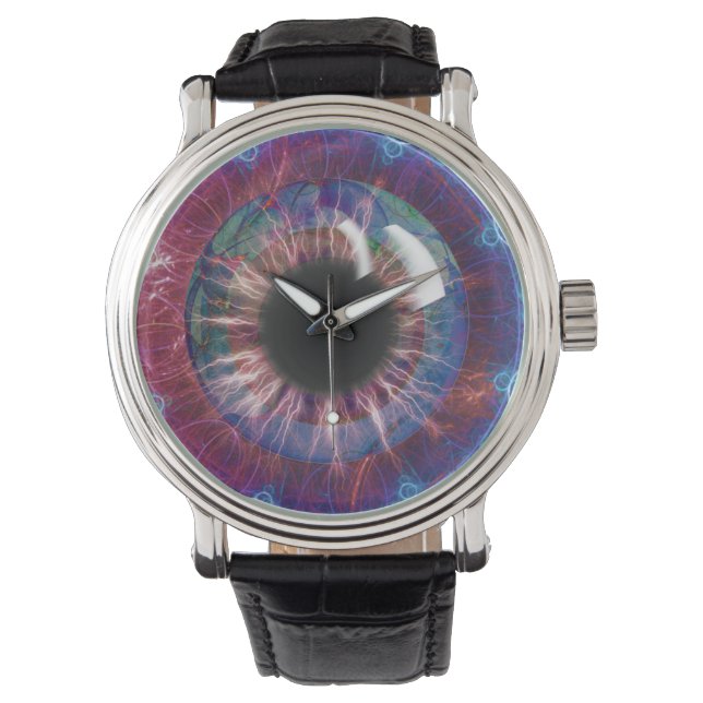 Teslas Öga Fractal Art Anpassningsbar Watch Armbandsur (Framsida)