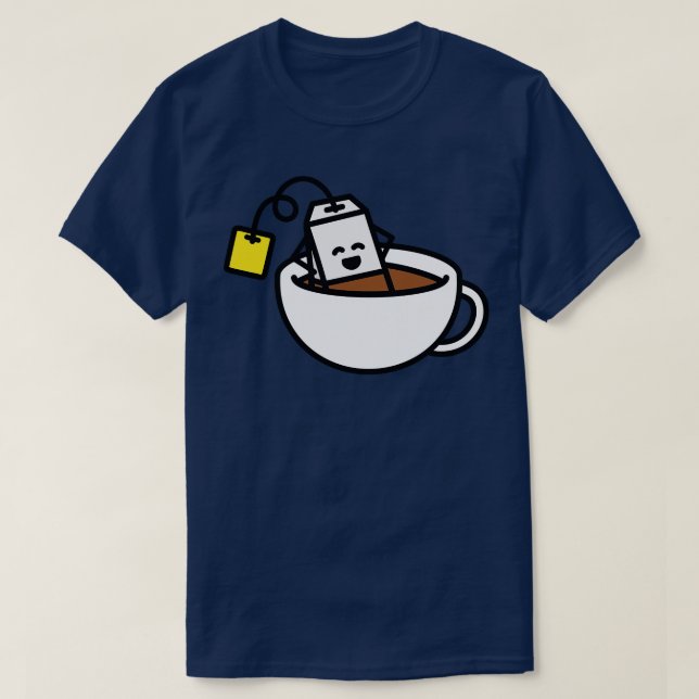 Tespåse i tekopp-bad Tea älskare Tea-drickare T Shirt (Design framsida)