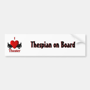 Tespian ombord på Bumper Sticker Bildekal