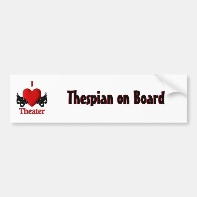 Tespian ombord på Bumper Sticker Bildekal (Framsidan)