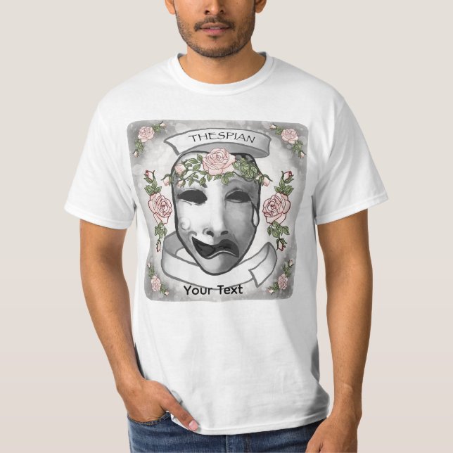 Tespisk skådespelarmasker t shirt (Framsida)