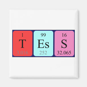 Tess Periodisk magnet bord namn
