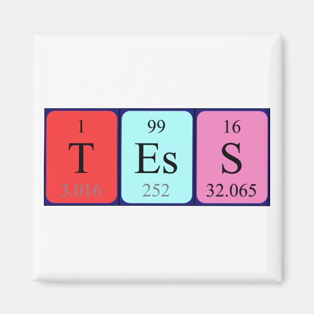 Tess Periodisk magnet bord namn (Framsidan)