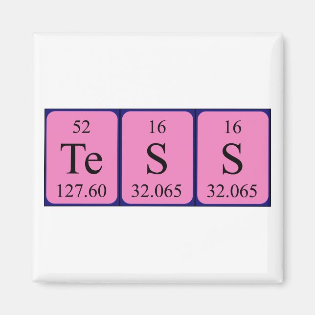 Tess Periodisk magnet bord namn (Framsidan)
