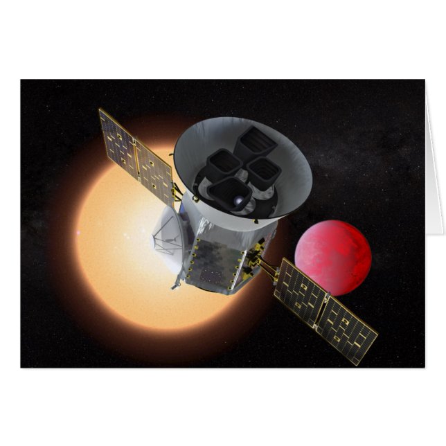 TESS Planet Hunter-rymdfarkoster Hälsningskort (Framsidan Horizontal)