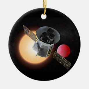 TESS Planet Hunter-rymdfarkoster Julgransprydnad Keramik