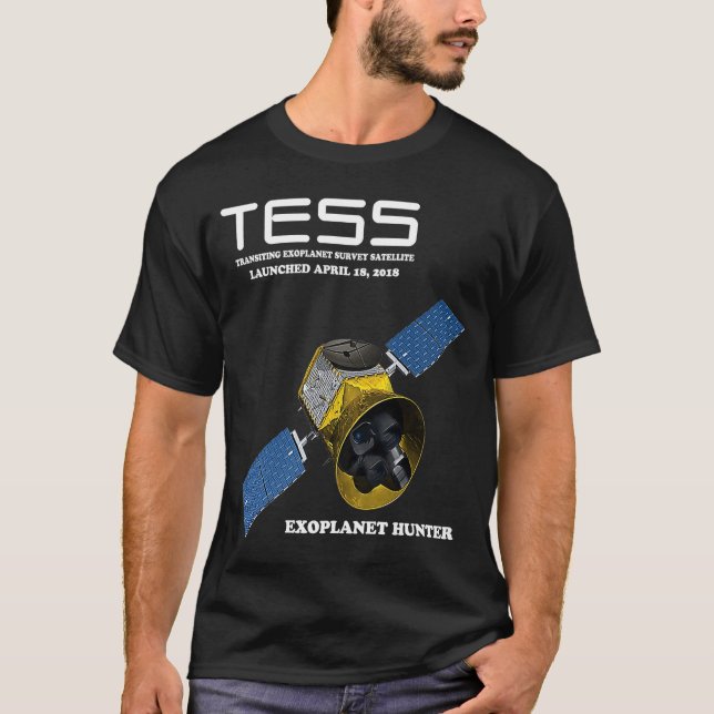 TESS Transitering Exoplanet Survey Satellite T Shirt (Framsida)
