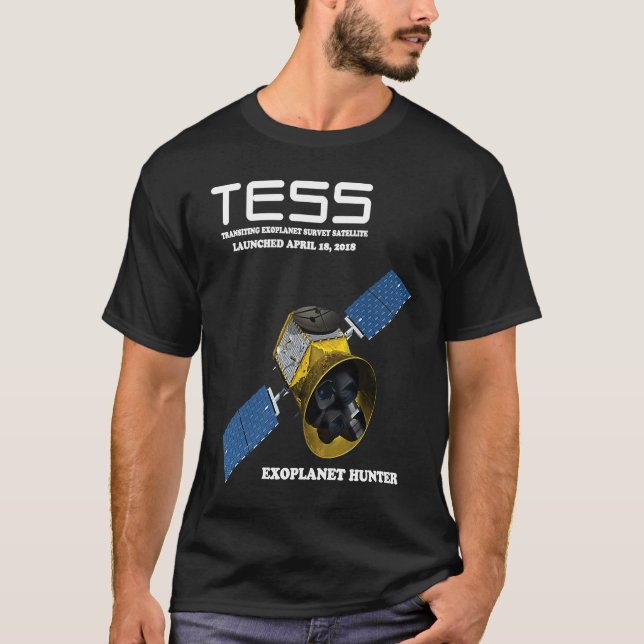 TESS Transiting Exoplanet Survey Satellite T Shirt (Framsida)