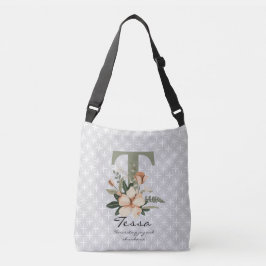 Tessas ymniga blomning - Boho blomster monogram Axelväska