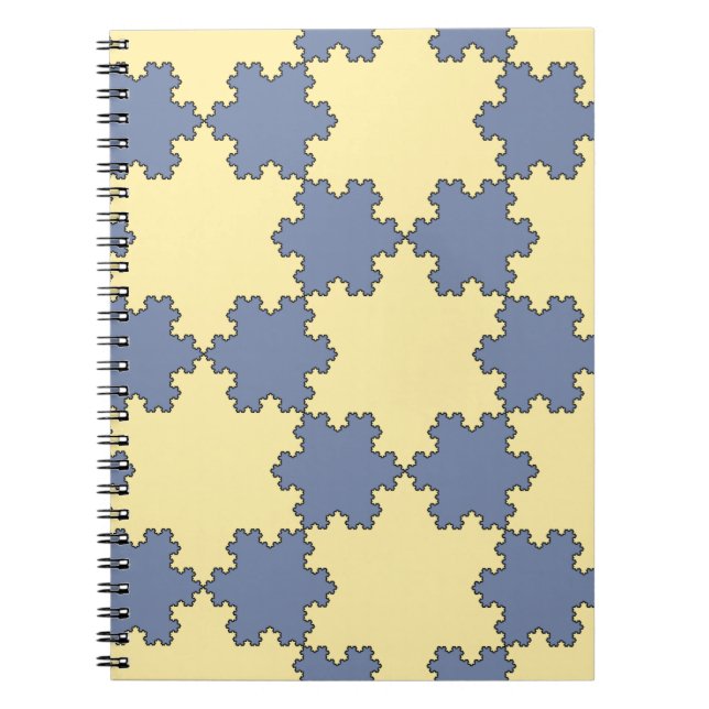 Tessellated Koch Snöflingor (Fractal Mönster) Anteckningsbok (Framsidan)