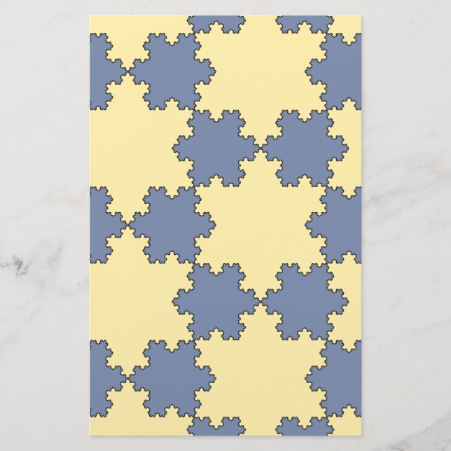 Tessellated Koch Snöflingor (Fractal Mönster) Brevpapper (Framsida)