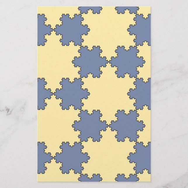 Tessellated Koch Snöflingor (Fractal Mönster) Brevpapper (Framsida)