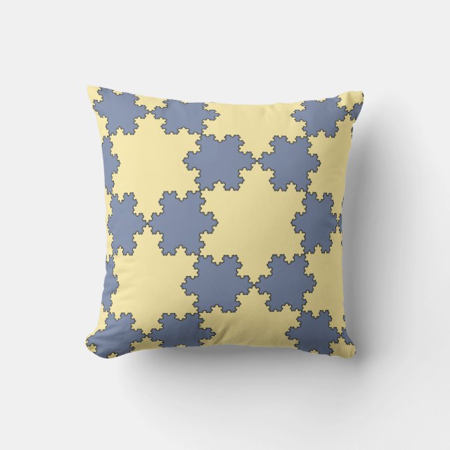 Tessellated Koch Snöflingor (Fractal Mönster) Kudde (Framsida)
